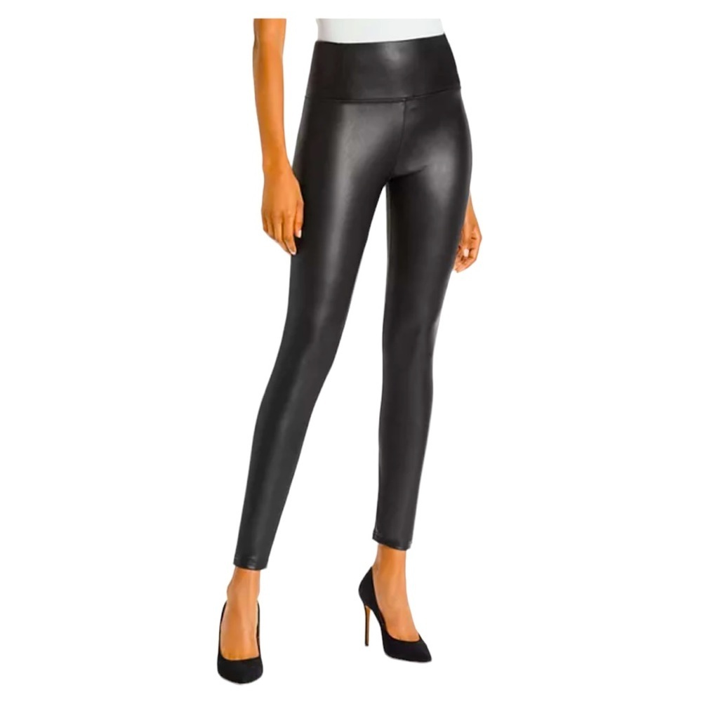 BAGATELLE NYC Black High-Rise Faux Leather Leggings L NWT